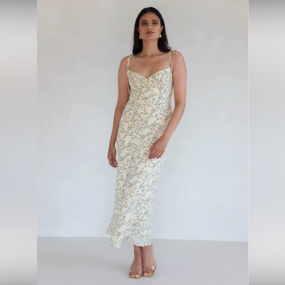 Park & Fifth Cream Floral Midi Dress